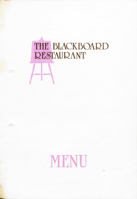 Blackboard Restaurant Menu By Blackboard Restaurant