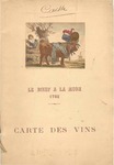 Le Boeuf a la Mode, Carte des Vins, 1792