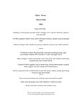 The Winding Stair Offset Menu, March 10th., 2012