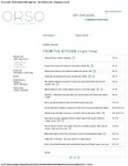 Orso from the Kitchen Night Time Menu 2017 by Orso